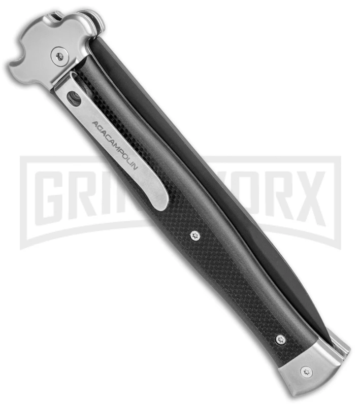 AGA Campolin Zero+ Blk G-10 Leverlock Automatic Knife - Bayonet Black Plain 2.0 3 AGA Campolin Zero+ Blk G-10 Leverlock Automatic Knife - Bayonet Black Plain 2.0 - Image 3