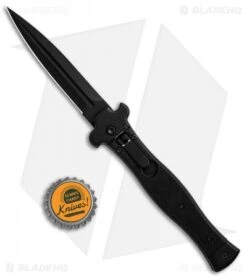 AGA Campolin Zero Dagger Leverlock Automatic Knife SWAT G-10 (3.75" Black) -Aga Campolin AGA Campolin Zero Black G 10 LL Dagger Swat BP 30460 jr bottlecap