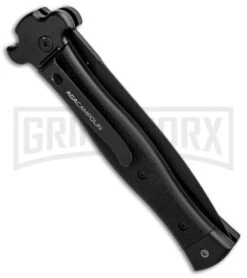 AGA Campolin Zero SWAT G-10 Leverlock Automatic Knife - Dagger Black Plain -Aga Campolin AGA Campolin Zero Black G 10 LL Dagger Swat BP 30460 jr side large