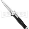 AGA Campolin Zero Black Coated Leverlock Automatic Knife - Dagger Polish Plain