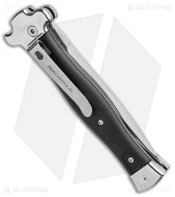 AGA Campolin Zero Dagger Leverlock Automatic Knife Black Coated (3.75" Polish) -Aga Campolin AGA Campolin Zero Dagger LL Auto Black Coated Polish AGA01LN LD BHQ 92042 jr side