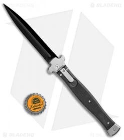AGA Campolin Zero+ Dagger Leverlock Automatic Knife Black G-10 (4.25" Black)2.0 -Aga Campolin AGA Campolin Zero Dagger LL Auto Black G 10 Black BHQ 105419 jr bottlecap