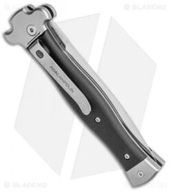 AGA Campolin Zero Dagger Leverlock Automatic Knife Black G-10 (3.75" Satin) -Aga Campolin AGA Campolin Zero Dagger LL Auto Black G 10 Satin AGA01N SD BHQ 74035 jr side