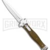AGA Campolin Zero Green Aluminum Leverlock Automatic Knife - Dagger Satin Plain