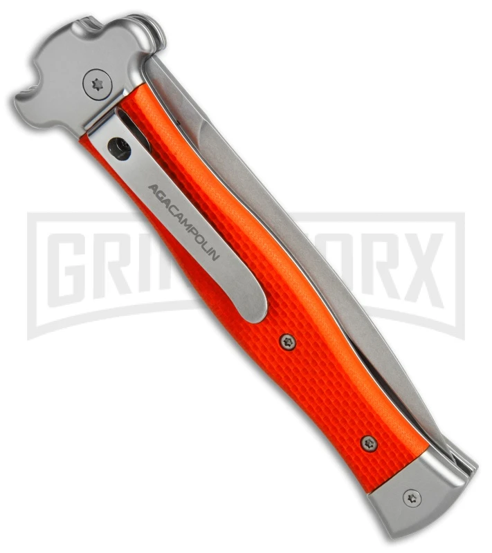 AGA Campolin Zero Orange G-10 Leverlock Automatic Knife - Dagger Stonewash Plain 2 AGA Campolin Zero Orange G-10 Leverlock Automatic Knife - Dagger Stonewash Plain - Image 2