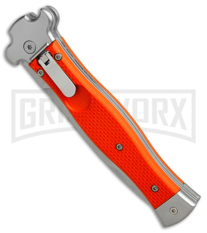 AGA Campolin Zero Orange G-10 Leverlock Automatic Knife - Dagger Stonewash Plain 3 AGA Campolin Zero Orange G-10 Leverlock Automatic Knife - Dagger Stonewash Plain - Image 3
