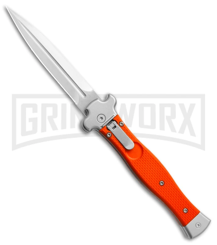 AGA Campolin Zero Orange G-10 Leverlock Automatic Knife - Dagger Stonewash Plain 1 AGA Campolin Zero Orange G-10 Leverlock Automatic Knife - Dagger Stonewash Plain
