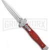 AGA Campolin Zero Red G-10 Leverlock Automatic Knife - Dagger Stonewash Plain