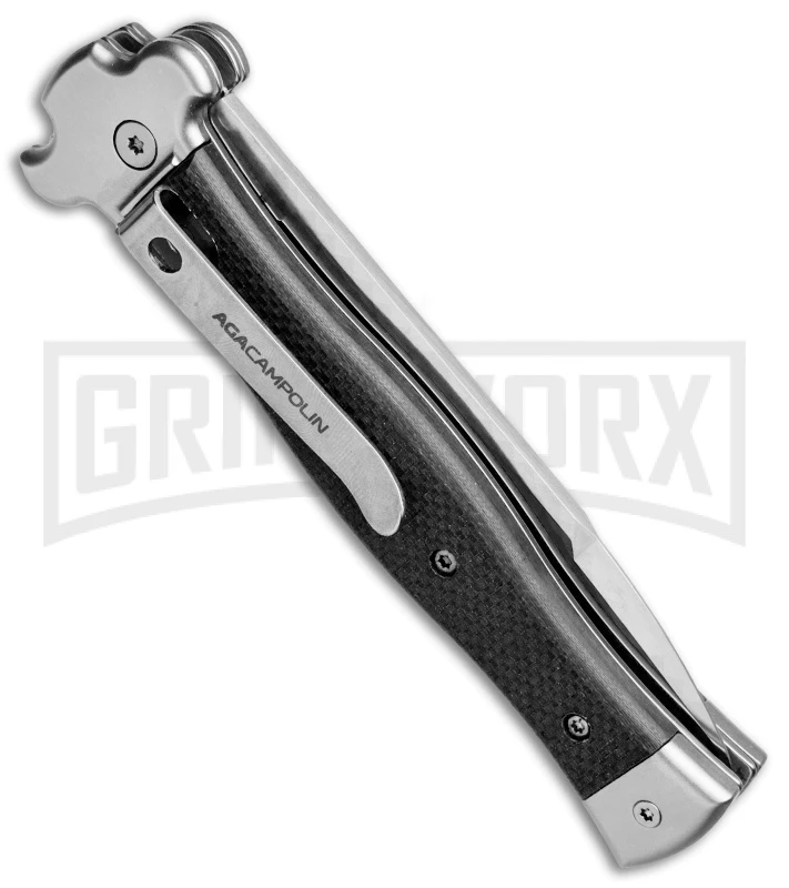 AGA Campolin Zero Black G-10 Leverlock Automatic Knife - Bayonet Satin Plain 3 AGA Campolin Zero Black G-10 Leverlock Automatic Knife - Bayonet Satin Plain - Image 3