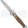 AGA Campolin Zero Brown G-10 Leverlock Automatic Knife - Bayonet Satin Plain