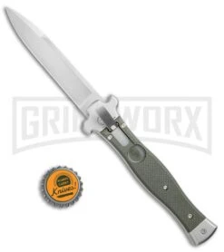 AGA Campolin Zero OD Green G-10 Leverlock Automatic Knife - Bayonet Satin Plain -Aga Campolin AGA Campolin Zero G 10 Green AGA01V SB BP 20047 jr bottlecap large