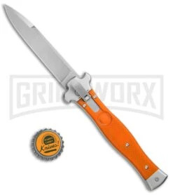 AGA Campolin Zero Orange G-10 Leverlock Automatic - Bayonet Stonewash Plain -Aga Campolin AGA Campolin Zero G 10 Orange SW AGA01O SWB BP 20045 jr bottlecap large