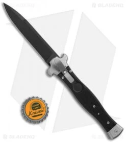 AGA Campolin Zero Italian Leverlock Automatic Knife Black G-10 (3.75" Black) -Aga Campolin AGA Campolin Zero Italian LL Black G 10 Black AGA01N NB BHQ 72045 jr bottlecap