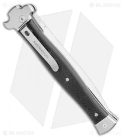 AGA Campolin Zero+ Italian Leverlock Automatic Knife Black G-10 (4.5"STN Dagger) -Aga Campolin AGA Campolin Zero Plus Italian LL Auto Black G 10 Dagger BHQ 110616 jr side