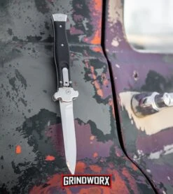 AGA Campolin Zero Smooth Black G-10 Leverlock Auto Knife - Reverse Tanto Plain -Aga Campolin AGA Campolin Zero Reverse Tanto Leverlock Auto Knife Smooth Black G 10 BHQ 117113 kp truck web large