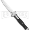 AGA Campolin Zero Textured Black G10 Leverlock Auto Knife - Reverse Tanto Plain
