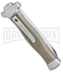 AGA Campolin Zero Green G-10 Leverlock Automatic Knife - Reverse Tanto Satin -Aga Campolin AGA Campolin Zero Reverse Tanto Leverlock Automatic Green G 10 3.75 Satin AGA01V ST BHQ 116873 LS Side large