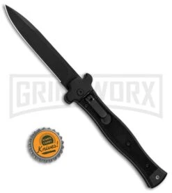 AGA Campolin Zero SWAT G-10 Leverlock Automatic Knife - Bayonet Black Plain -Aga Campolin AGA Campolin Zero SWAT G 10 LL Auto Bayo Black GX 30506 jr bottlecap large