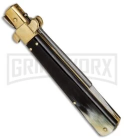 AGA Campolin 11" Frosolone Brazilian Horn/Brass Stiletto Automatic - Bayonet 7 AGA Campolin 11" Frosolone Brazilian Horn/Brass Stiletto Automatic - Bayonet -Aga Campolin AGA Frosolone Brazilian Brass 11in Bayo BP 29290 jr side large
