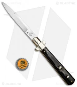 AGA Campolin 11" Frosolone Bayonet Stiletto Automatic Brazilian Horn (5" Satin) 9 AGA Campolin 11" Frosolone Bayonet Stiletto Automatic Brazilian Horn (5" Satin) -Aga Campolin AGA Frosolone Brazilian Nickel 11in Bayo BP 29291 jr bottlecap