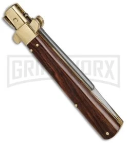 AGA Campolin 11" Frosolone Cocobolo/Brass Stiletto Automatic Knife - Bayonet -Aga Campolin AGA Frosolone Cocobolo Brass 11in Bayo BP 29293 jr side large