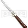 AGA Campolin 11" Frosolone Snake Wood Stiletto Automatic Knife - Bayonet