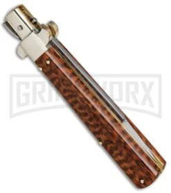 AGA Campolin 11" Frosolone Snake Wood Stiletto Automatic Knife - Bayonet -Aga Campolin AGA Frosolone Snake Nickel 11in Bayo BP 29298 jr side large