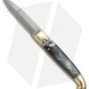 AGA Campolin Brass Lever Lock Automatic Knife Dark Horn (3.75" Damascus)