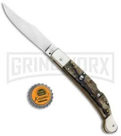 AGA Campolin Sahara Ram Horn Italian Stiletto Automatic Knife - Mirror Plain 9 AGA Campolin Sahara Ram Horn Italian Stiletto Automatic Knife - Mirror Plain -Aga Campolin Aga Campolin 9in Sahara Italian Stiletto Auto Ram Horn Mirror BHQ 90703 jr bottlecap large
