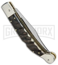 AGA Campolin Sahara Ram Horn Italian Stiletto Automatic Knife - Mirror Plain 7 AGA Campolin Sahara Ram Horn Italian Stiletto Automatic Knife - Mirror Plain -Aga Campolin Aga Campolin 9in Sahara Italian Stiletto Auto Ram Horn Mirror BHQ 90703 jr side large