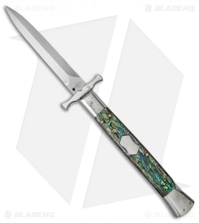 AGA Campolin 13" Bat Swinguard Automatic Knife Abalone (5.75" Dagger) 1 AGA Campolin 13" Bat Swinguard Automatic Knife Abalone (5.75" Dagger)