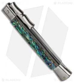 AGA Campolin 13" Bat Swinguard Automatic Knife Abalone (5.75" Dagger) 6 AGA Campolin 13" Bat Swinguard Automatic Knife Abalone (5.75" Dagger) -Aga Campolin aga 13in swing bat abalone dagger ni side cm
