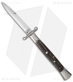 AGA Campolin 13" Swinguard Automatic Knife Stag (5.75" Satin Bayo)