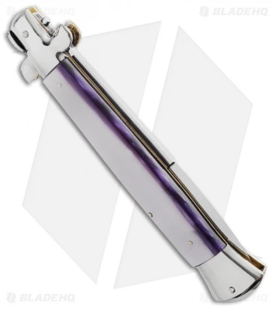 AGA Campolin 15" Automatic Italian Stiletto Purple Acrylic (7" Satin Bayo) 2 AGA Campolin 15" Automatic Italian Stiletto Purple Acrylic (7" Satin Bayo) - Image 2