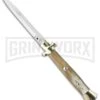 A.G.A. Campolin 15" Italian Stiletto Honey Horn Automatic Knife - Bayonet