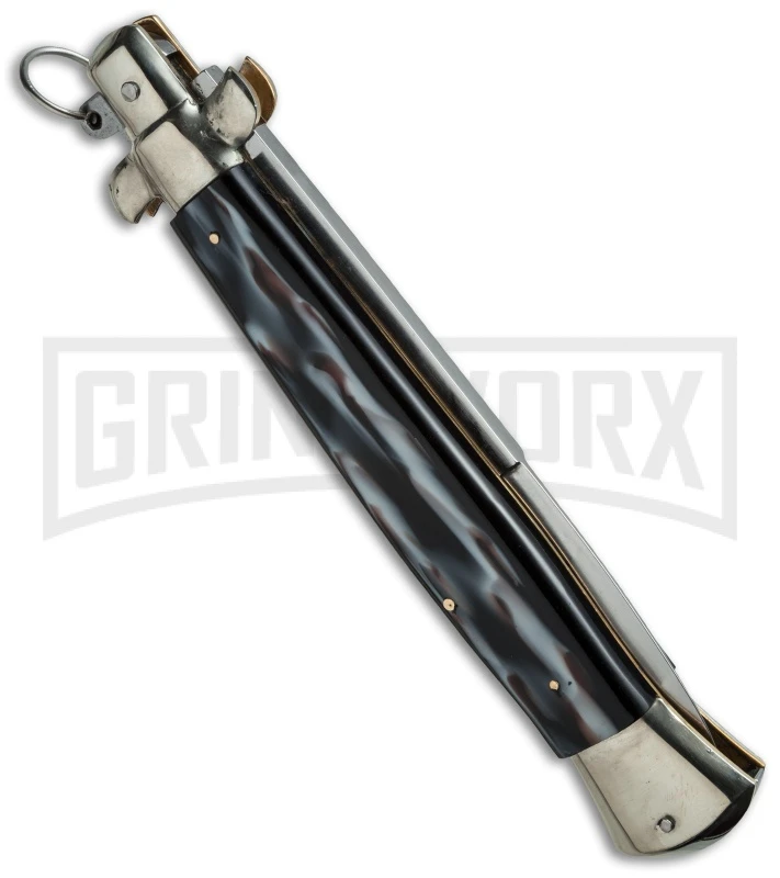 A.G.A. Campolin 15" Italian Stiletto Sim Horn Ring Pull Automatic Knife - Bayo 2 A.G.A. Campolin 15" Italian Stiletto Sim Horn Ring Pull Automatic Knife - Bayo - Image 2