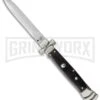 A.G.A. Campolin 9" Maltese Cross Stiletto Ebony Wood Automatic Knife - Dagger