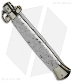 AGA Campolin 15" Ring Pull Automatic Italian Stiletto Marble (7" Satin Bayo) -Aga Campolin aga campolin 15in cookies n cream ring pull bayo bp 18064 cm side