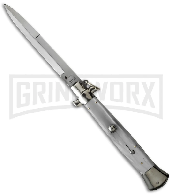AGA Campolin 15" Italian Stiletto White Ring Pull Automatic Knife - Bayonet 1 AGA Campolin 15" Italian Stiletto White Ring Pull Automatic Knife - Bayonet