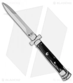 AGA Campolin 9" Maltese Cross Stiletto Automatic Dark Horn (4" Bayonet)