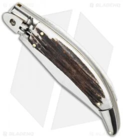 AGA Campolin Diana Lever Lock Automatic Knife Stag Horn (3.75" Satin) -Aga Campolin aga campolin stag diana leverlock bottom cm