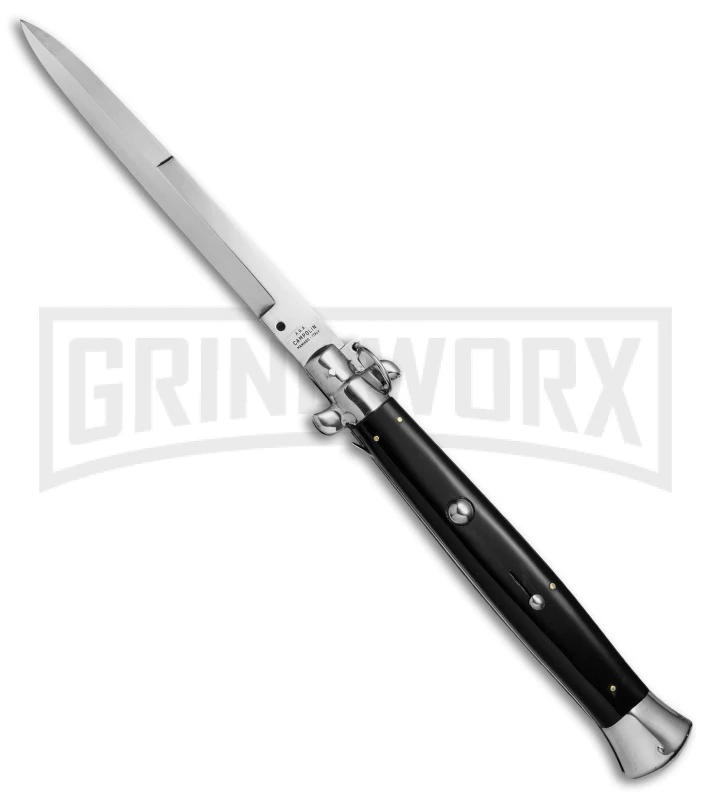 A.G.A. Campolin 18" Italian Stiletto Black Ring Pull Automatic Knife - Bayonet 1 A.G.A. Campolin 18" Italian Stiletto Black Ring Pull Automatic Knife - Bayonet