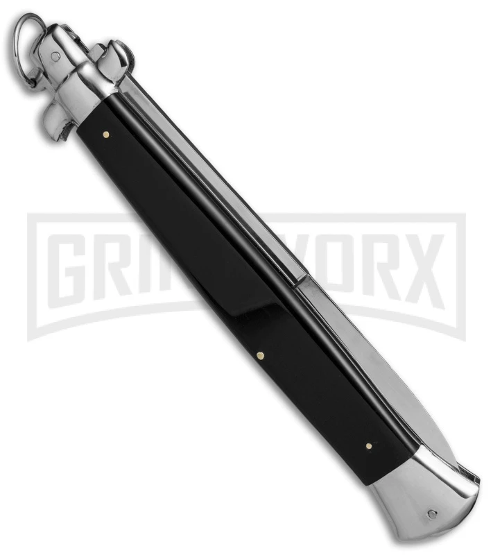A.G.A. Campolin 18" Italian Stiletto Black Ring Pull Automatic Knife - Bayonet 3 A.G.A. Campolin 18" Italian Stiletto Black Ring Pull Automatic Knife - Bayonet - Image 3