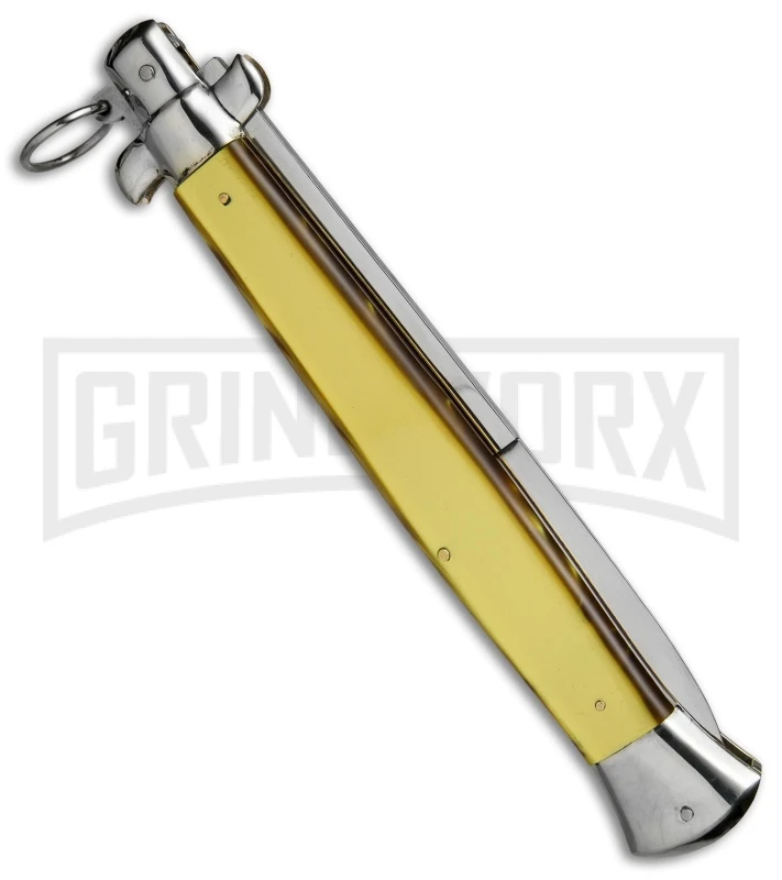 A.G.A. Campolin 18" Italian Stiletto Gold Ring Pull Automatic Knife - Bayo 3 A.G.A. Campolin 18" Italian Stiletto Gold Ring Pull Automatic Knife - Bayo - Image 3