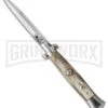 AGA Campolin 10" Honey Horn Picklock Italian Stiletto Automatic Knife - Bayonet