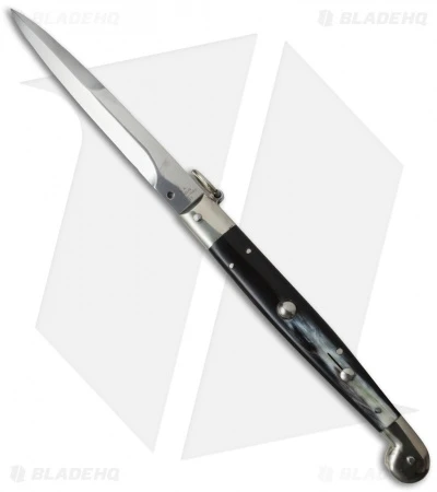 AGA Campolin 12" Sicilian Ring Pull Automatic Knife Dark Horn (5.5" Satin Bayo) 1 AGA Campolin 12" Sicilian Ring Pull Automatic Knife Dark Horn (5.5" Satin Bayo)